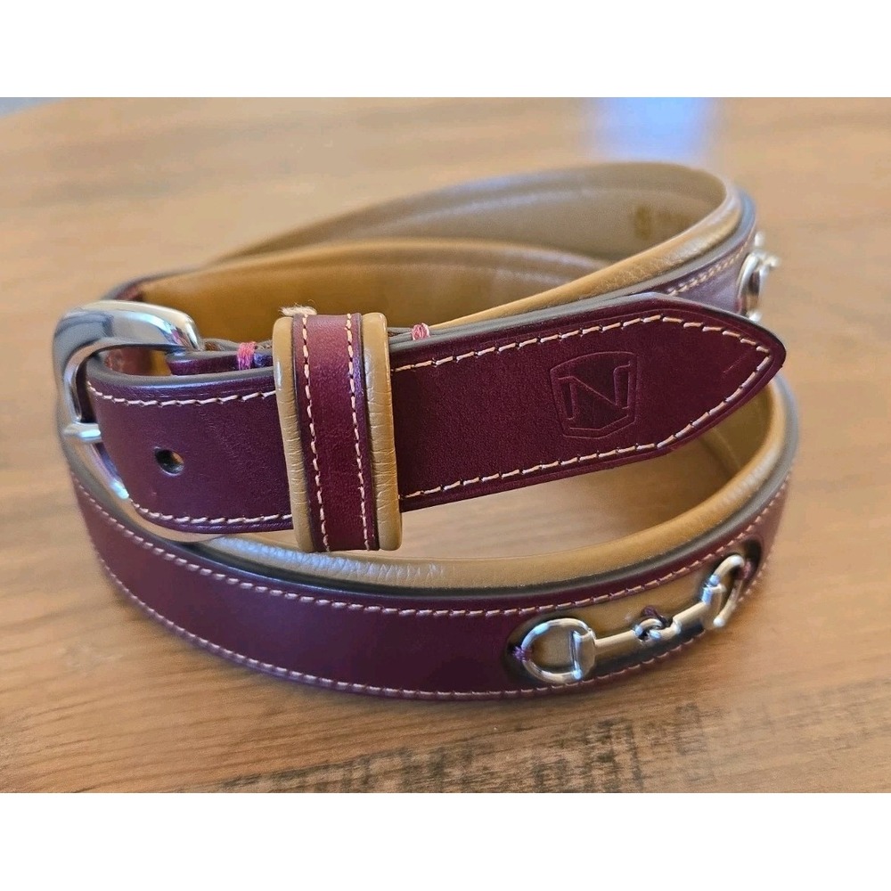 Noble Outfitters Equestrian On The Bit Belt Red/Tan Leather/Silver Large (35-39)